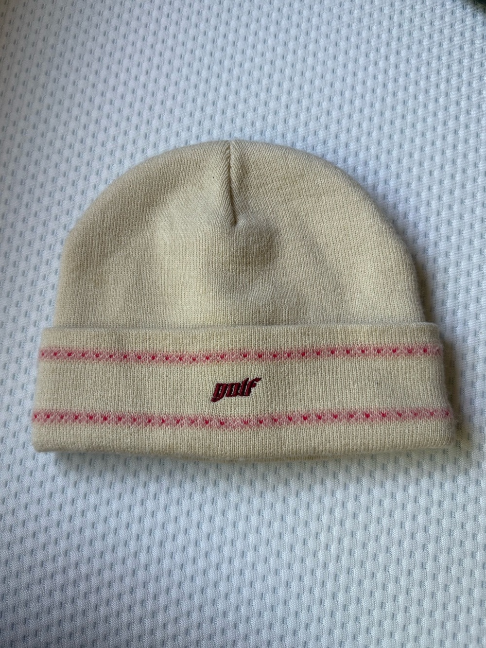 GOLF WANG beanie cream pink design retro ski wool new york unisex